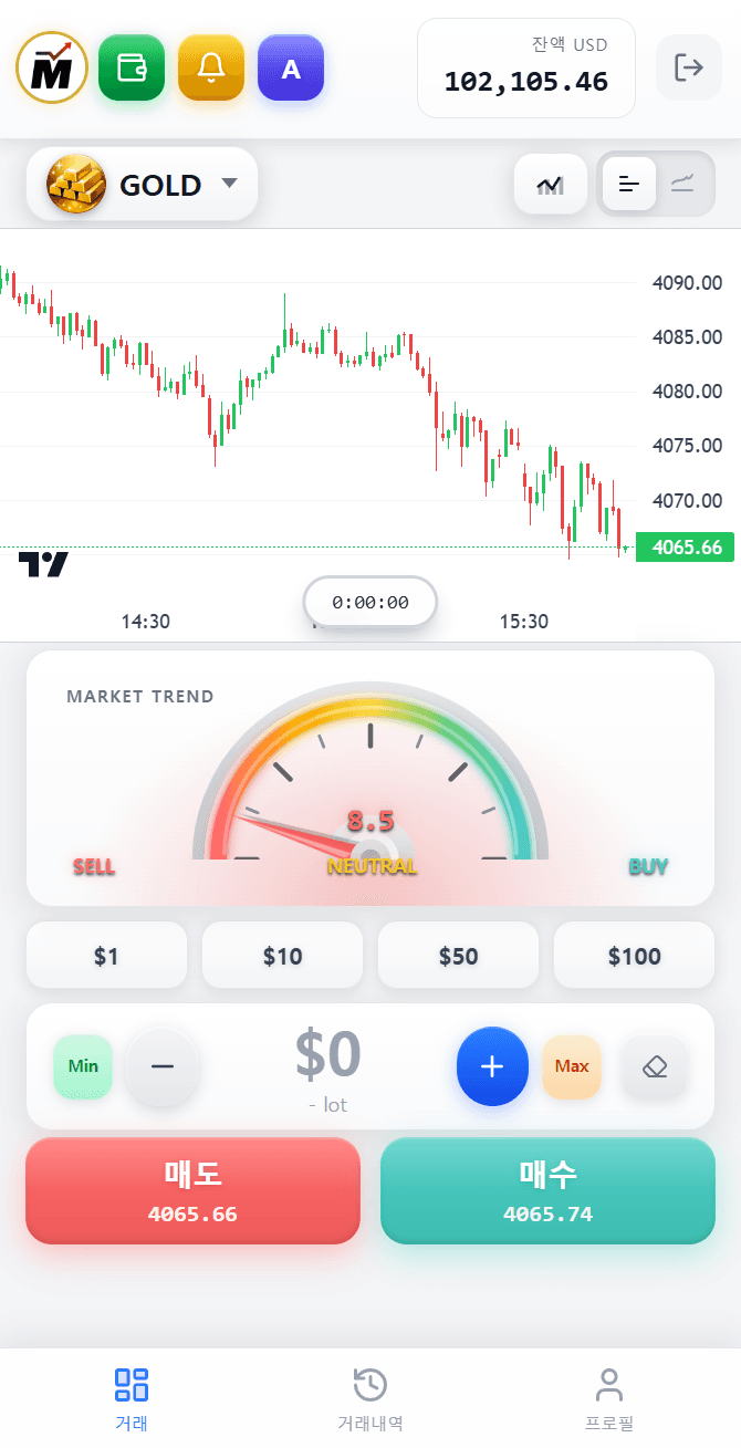Mtrading5 거래 화면